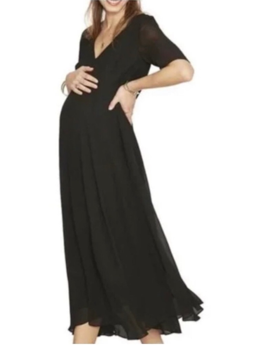 Hatch Maternity Maya Chiffon Maxi Dress - Size 1 Small